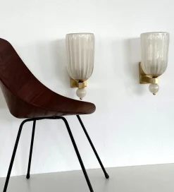 Online Pamono Italian Murano Glass and Brass Wall Light, 1990s