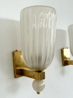 Online Pamono Italian Murano Glass and Brass Wall Light, 1990s