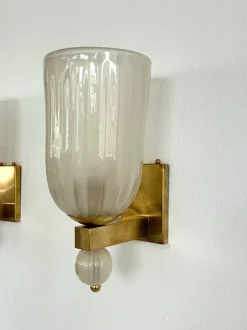 Online Pamono Italian Murano Glass and Brass Wall Light, 1990s