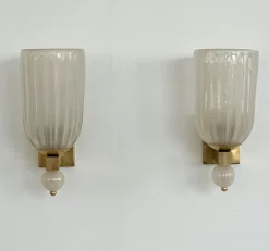 Online Pamono Italian Murano Glass and Brass Wall Light, 1990s