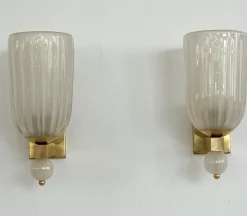 Online Pamono Italian Murano Glass and Brass Wall Light, 1990s