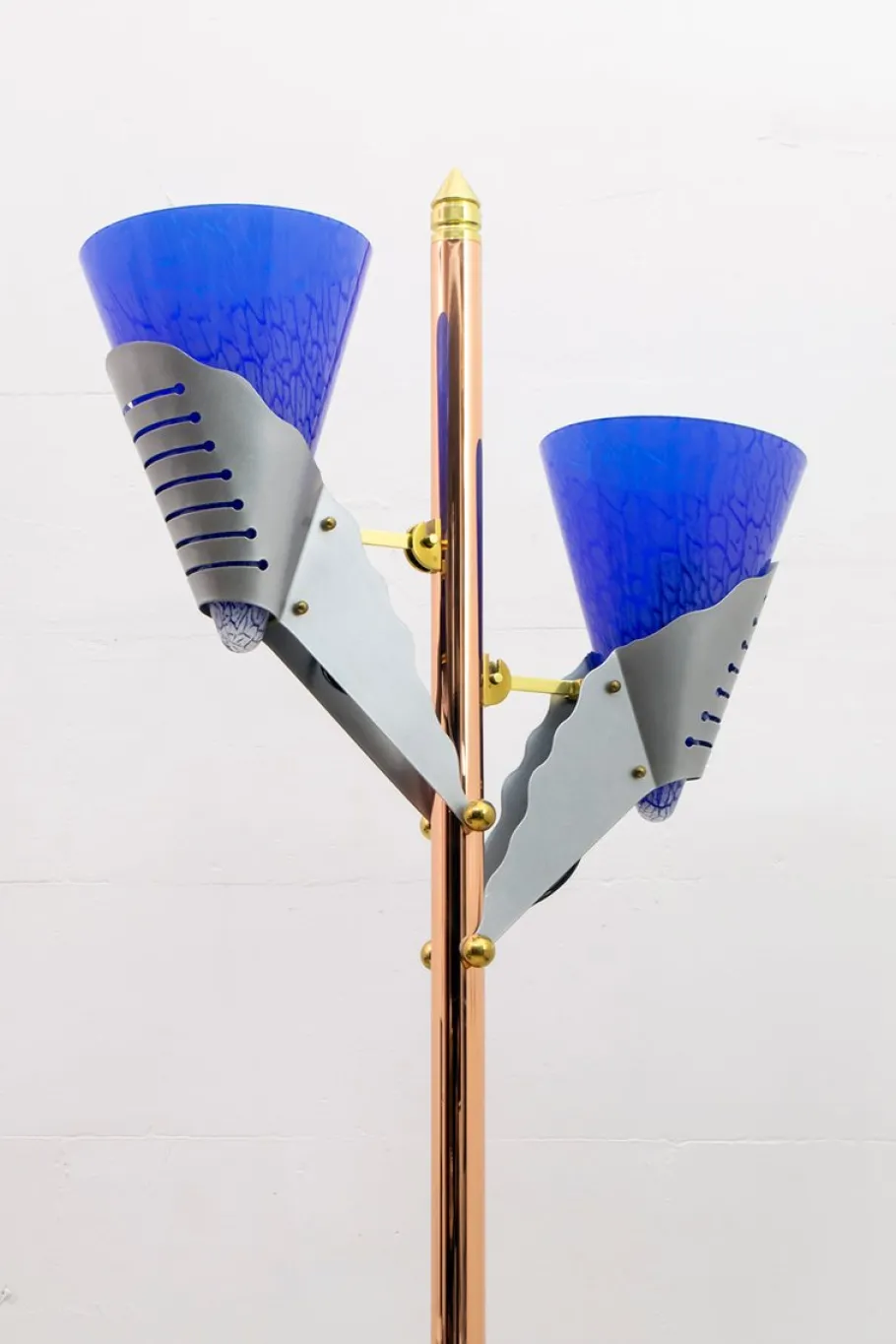 Clearance Pamono Italian Murano Glass and Brass Floor Lamp from Relco Milano, 1980s