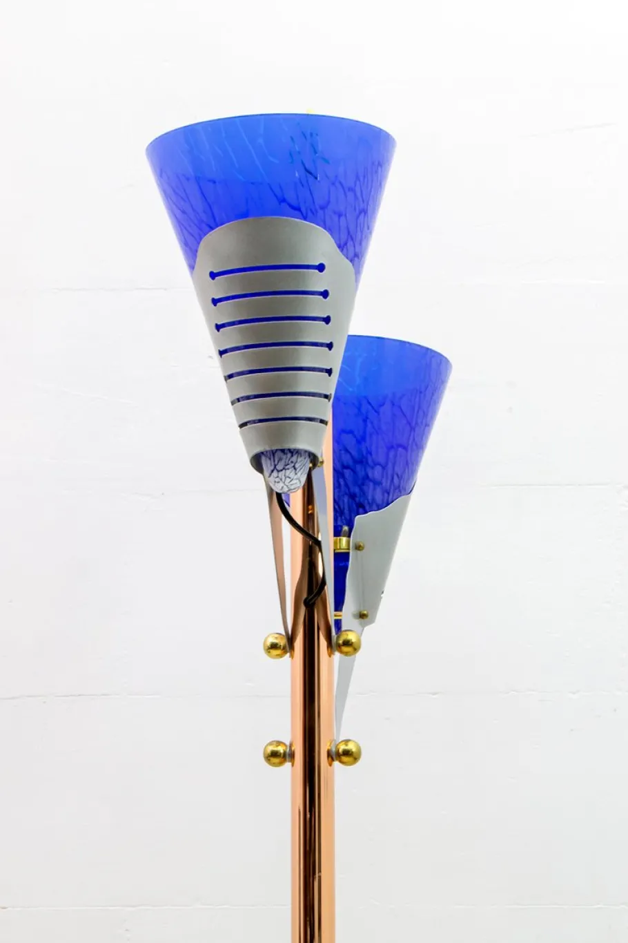 Clearance Pamono Italian Murano Glass and Brass Floor Lamp from Relco Milano, 1980s