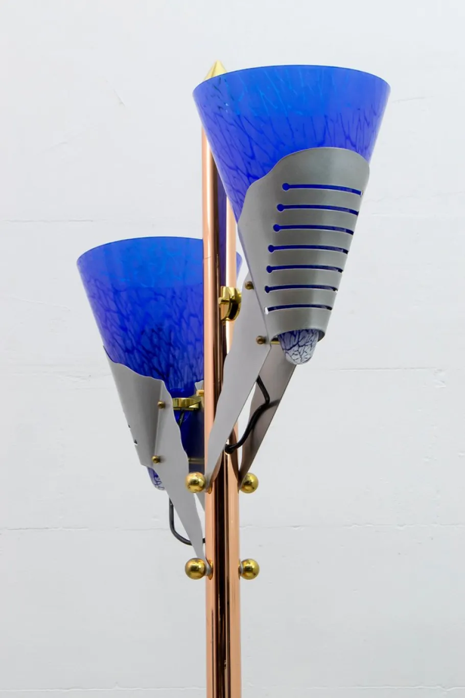 Clearance Pamono Italian Murano Glass and Brass Floor Lamp from Relco Milano, 1980s