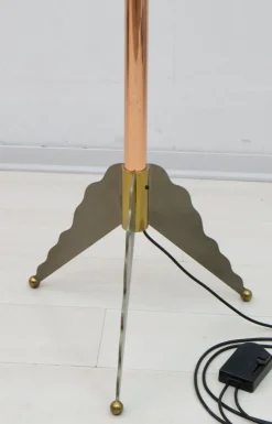 Clearance Pamono Italian Murano Glass and Brass Floor Lamp from Relco Milano, 1980s