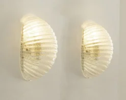 Sale Pamono Italian Murano Glass and Brass Wall Lights, 1990s, Set of 2