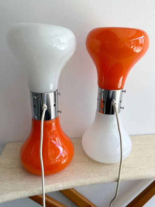 Best Pamono Italian Murano Glass and Metal Chrome Birillo Lamps by Carlo Nason for Mazzega, 1970s, Set of 2