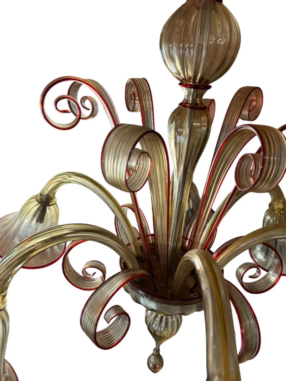 Best Pamono Italian Murano Glass Chandelier