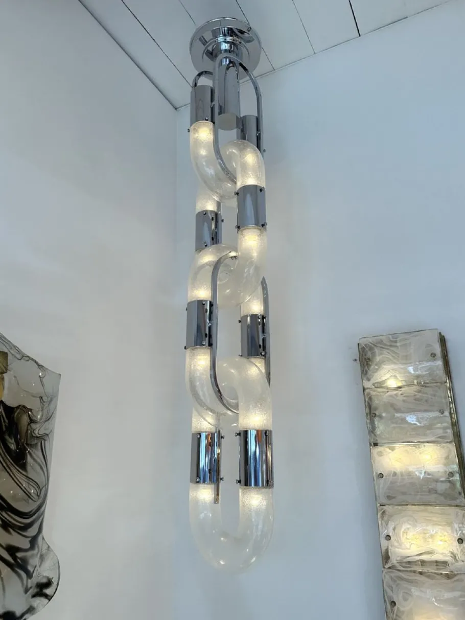 Online Pamono Italian Murano Glass Chandelier by Aldo Nason for Mazzega, 1970s