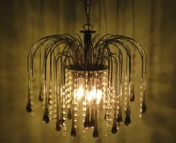 Clearance Pamono Italian Murano Glass Drop Waterfall Chandelier, 1960s