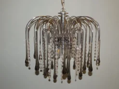Clearance Pamono Italian Murano Glass Drop Waterfall Chandelier, 1960s