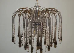 Clearance Pamono Italian Murano Glass Drop Waterfall Chandelier, 1960s