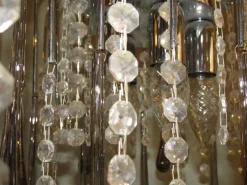 Clearance Pamono Italian Murano Glass Drop Waterfall Chandelier, 1960s