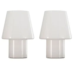 Clearance Pamono Italian Murano Glass Mushroom Table Lamps, 1980s, Set of 2