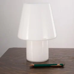 Clearance Pamono Italian Murano Glass Mushroom Table Lamps, 1980s, Set of 2