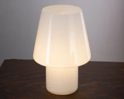 Clearance Pamono Italian Murano Glass Mushroom Table Lamps, 1980s, Set of 2