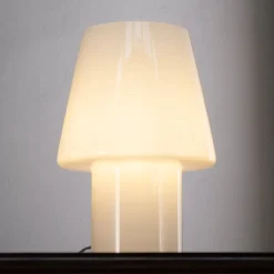 Clearance Pamono Italian Murano Glass Mushroom Table Lamps, 1980s, Set of 2