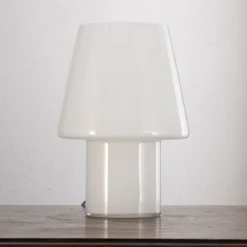 Clearance Pamono Italian Murano Glass Mushroom Table Lamps, 1980s, Set of 2