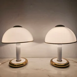 Clearance Pamono Italian Murano Glass Table Lights from F. Fabbian, 1970s, Set of 2