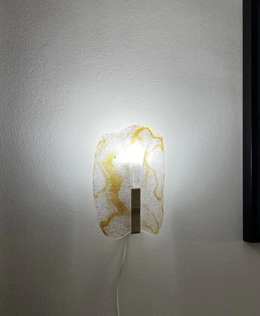 Discount Pamono Italian Murano Glass Wall Lamp from Mazzega, 1970s