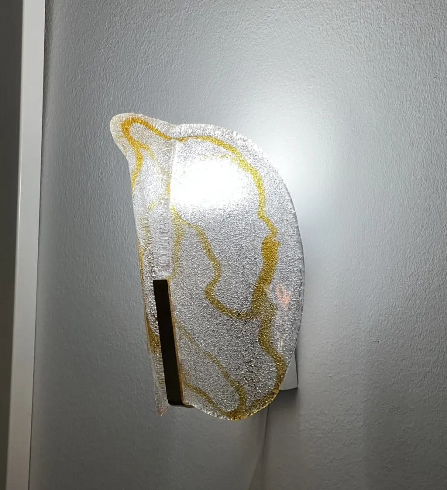 Discount Pamono Italian Murano Glass Wall Lamp from Mazzega, 1970s