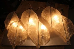 Clearance Pamono Italian Murano Glass Wall Lamp from Mazzega, 1970s