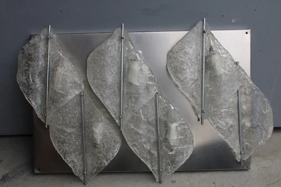 Clearance Pamono Italian Murano Glass Wall Lamp from Mazzega, 1970s