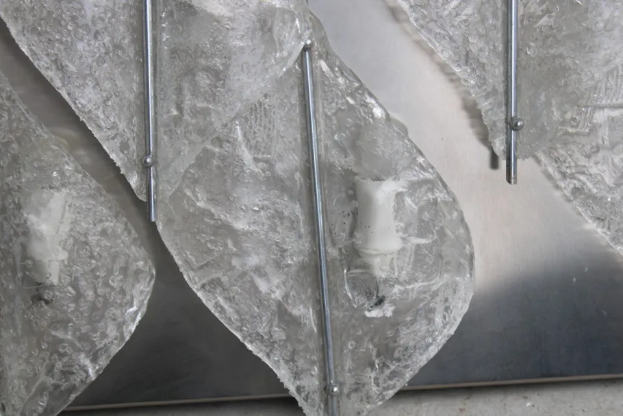 Clearance Pamono Italian Murano Glass Wall Lamp from Mazzega, 1970s