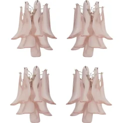 New Pamono Italian Murano Petal Sconces in the style of Mazzega, 1970s, Set of 4