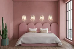 New Pamono Italian Murano Petal Sconces in the style of Mazzega, 1970s, Set of 4