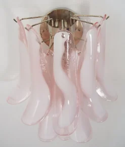 New Pamono Italian Murano Petal Sconces in the style of Mazzega, 1970s, Set of 4