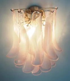 New Pamono Italian Murano Petal Sconces in the style of Mazzega, 1970s, Set of 4