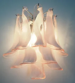 New Pamono Italian Murano Petal Sconces in the style of Mazzega, 1970s, Set of 4