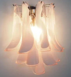 New Pamono Italian Murano Petal Sconces in the style of Mazzega, 1970s, Set of 4