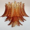 Hot Pamono Italian Murano Three-Tier 48 Amber Felci Glass Chandelier, 1990s