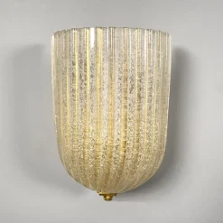 Sale Pamono Italian Murano Wall Lamps from Barovier & Toso, 1970s, Set of 2