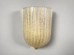 Sale Pamono Italian Murano Wall Lamps from Barovier & Toso, 1970s, Set of 2