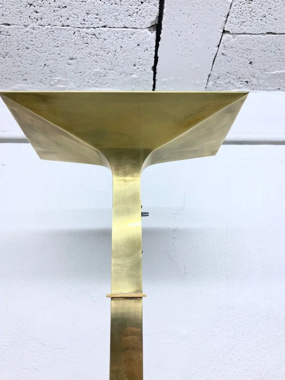 Clearance Pamono Italian New Society Floor Lamp in Brass, 1980s