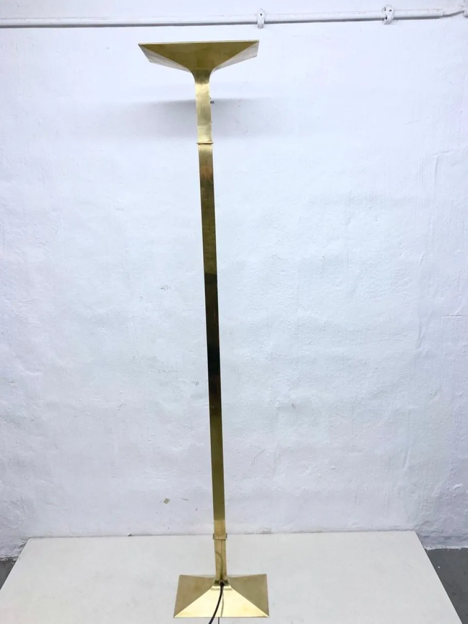Clearance Pamono Italian New Society Floor Lamp in Brass, 1980s