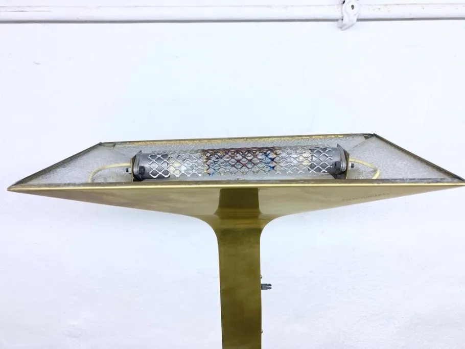 Clearance Pamono Italian New Society Floor Lamp in Brass, 1980s