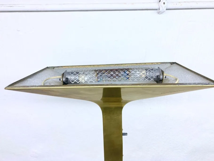 Clearance Pamono Italian New Society Floor Lamp in Brass, 1980s