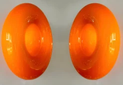 Clearance Pamono Italian Orange Murano Glass Candy Sconces by Vistosi, 2000s, Set of 2