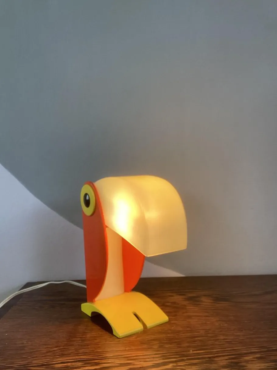 Online Pamono Italian Orange Toucan Bird Table Lamp from Otf Oldtimer Ferrari, 1960s