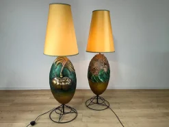 Online Pamono Italian Painted Terracotta Lamps, 1980s, Set of 2