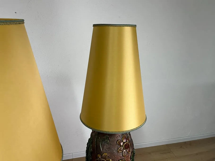 Online Pamono Italian Painted Terracotta Lamps, 1980s, Set of 2