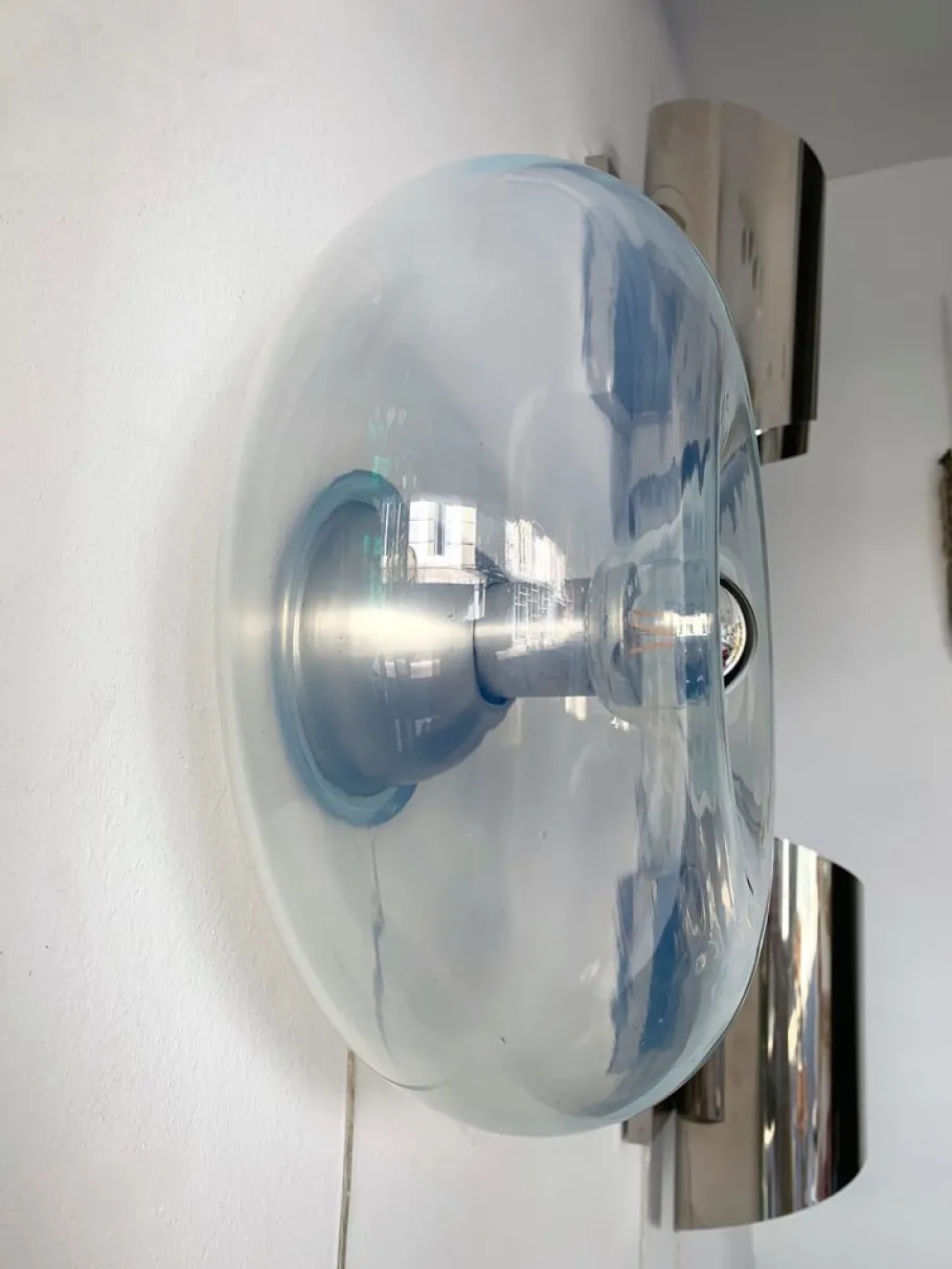 New Pamono Italian Panta Sconces in Murano Glass by Giusto Toso for Leucos, 1970s, Set of 2