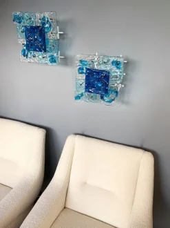 Clearance Pamono Italian Patchwork Murano Glass Sconces by Toni Zuccheri for Venini, 1970s, Set of 2