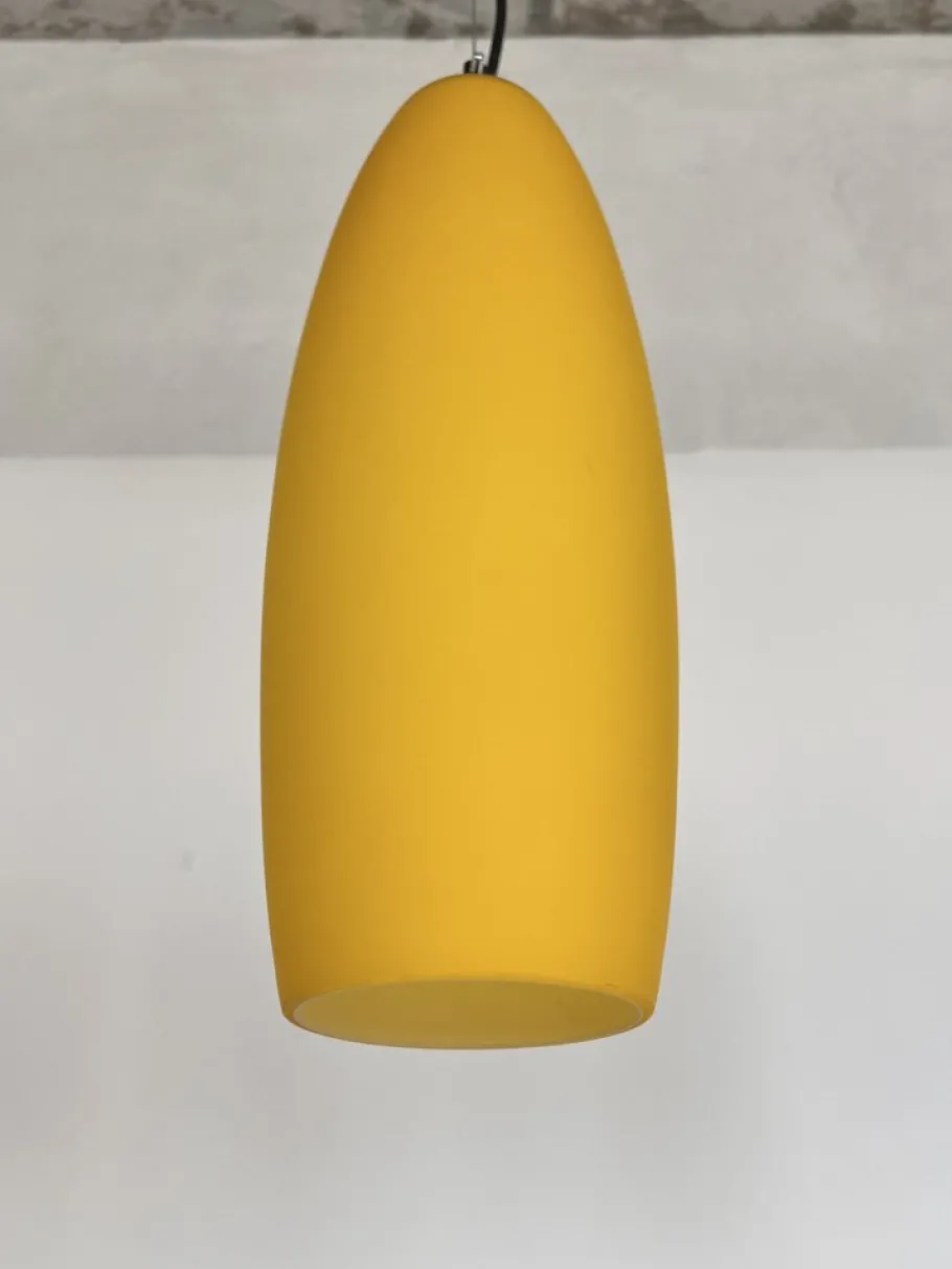 New Pamono Italian Pendant Lamp Set in Murano Frosted Glass by De Majo Murano, 1970s, Set of 3