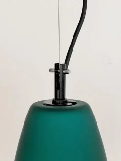 New Pamono Italian Pendant Lamp Set in Murano Frosted Glass by De Majo Murano, 1970s, Set of 3