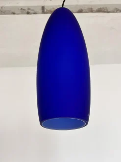 New Pamono Italian Pendant Lamp Set in Murano Frosted Glass by De Majo Murano, 1970s, Set of 3